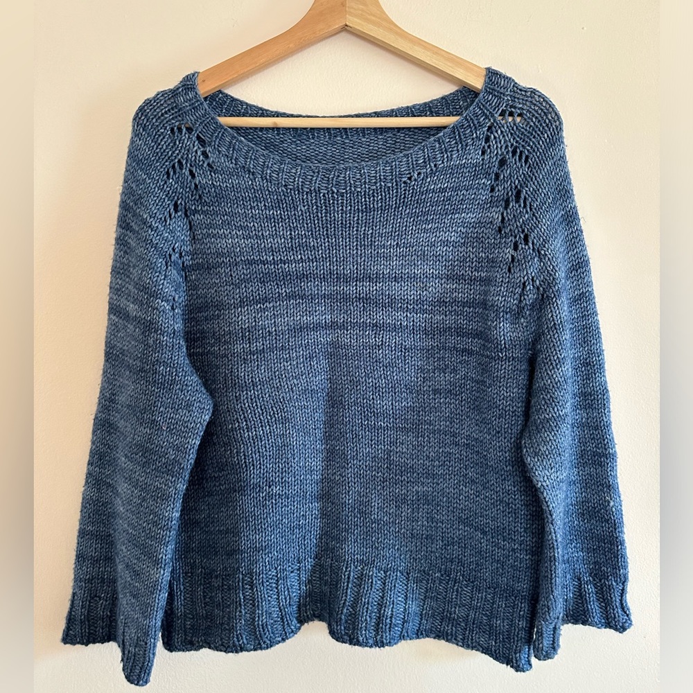 hand knit denim blue felix cardigan